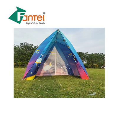 600 D Pvc เคลือบผ้ากันน้ำแบนเนอร์เต็นท์ที่กำหนดเองสำหรับการพิมพ์ Uv